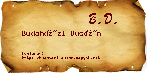 Budaházi Dusán névjegykártya